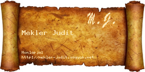 Mekler Judit névjegykártya